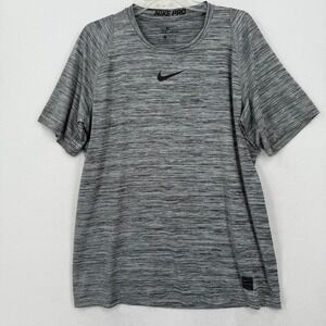 Nike Pro Dri-FIT Men's Heathered Gray Shirt XL 859216-010 Short Sleeve Tee